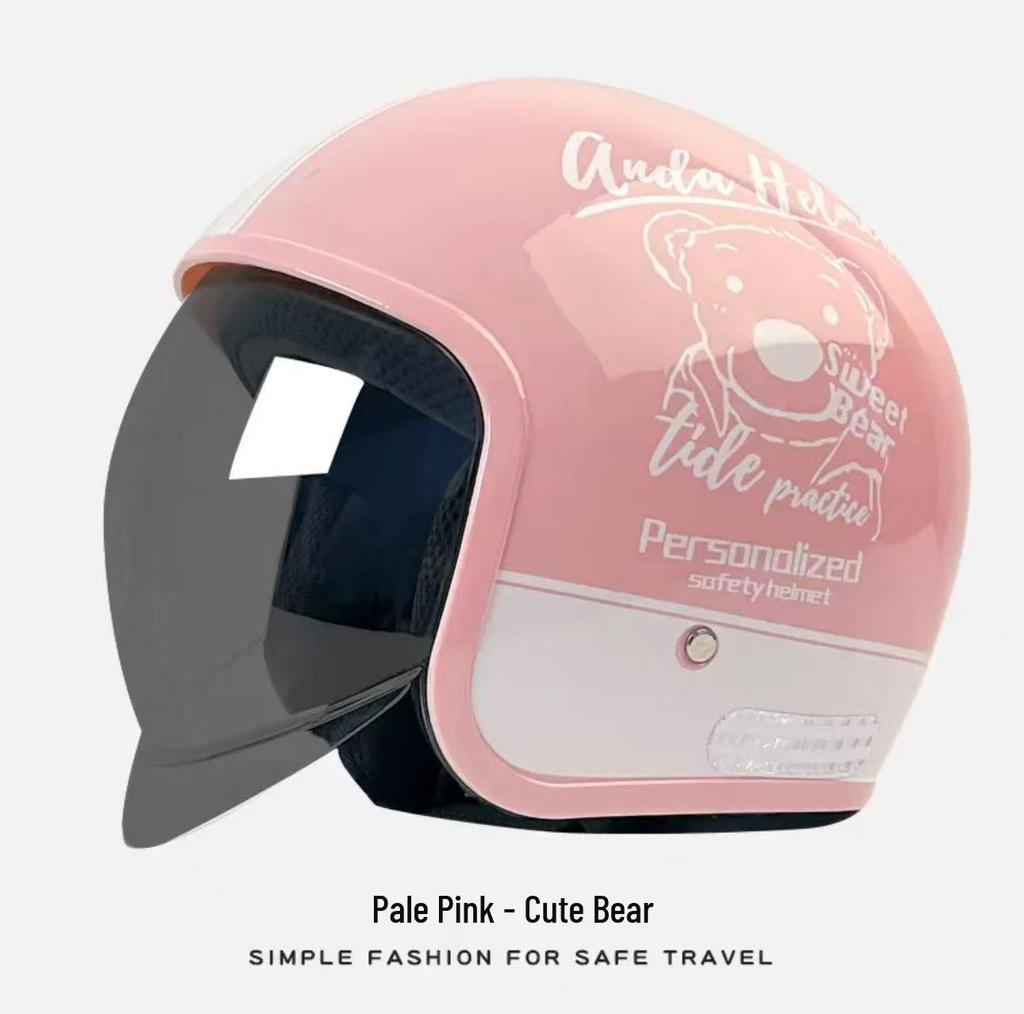 3C Certified AD Electric Motorcycle Helmet, All-Season Half Helmet for Men and Women, Winter-Proof for Scooter Commuting