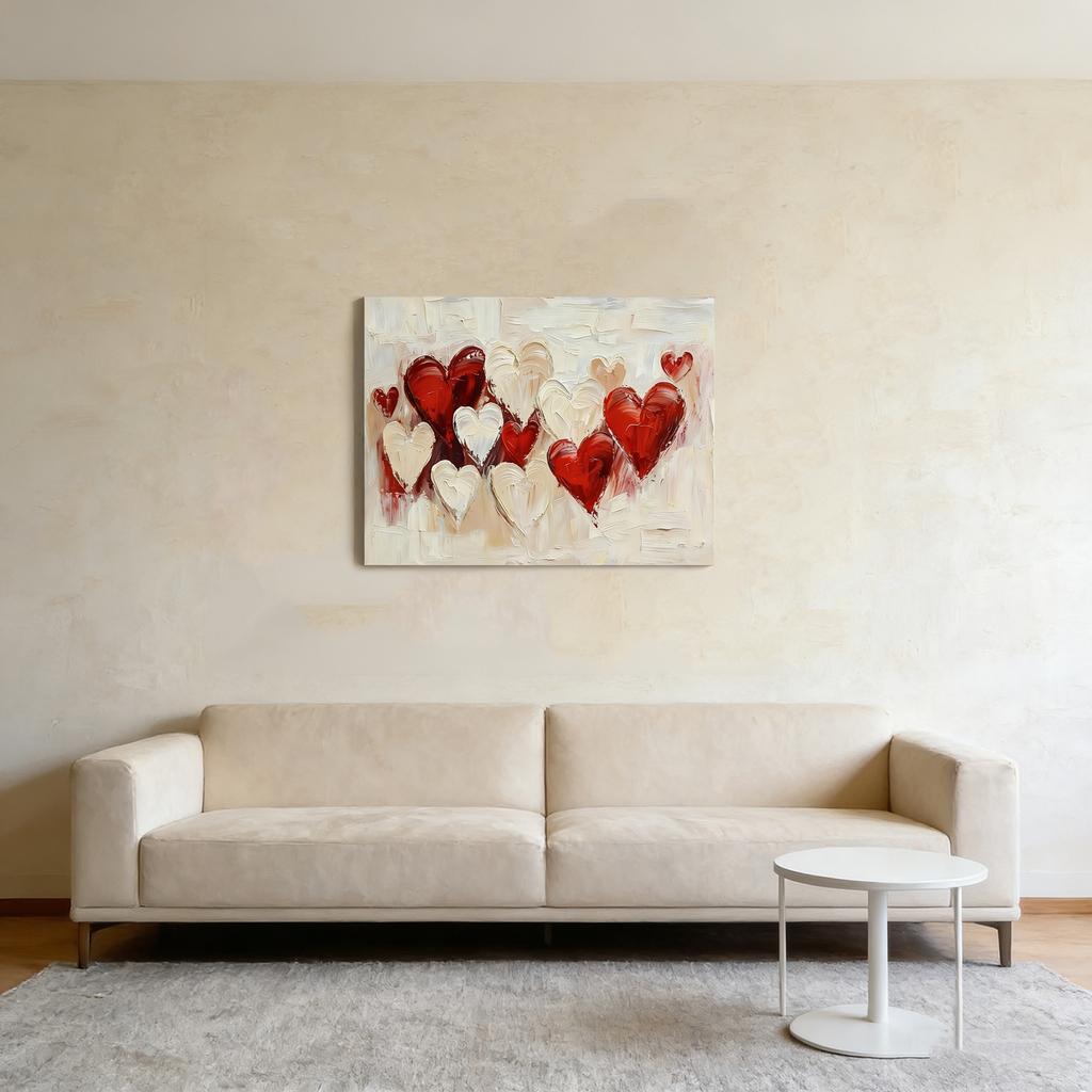 Heart Wall Art Abstract Canvas Paintings Poster Pictures Modern Abstract Artwork Decors for Office Bedroom Living Room