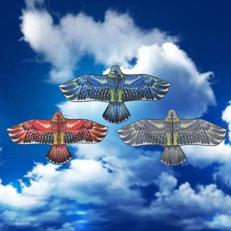 Kids 1.2M Flat Eagle Kite 100M Kite Line Children Flying Bird Kites Outdoor Toy