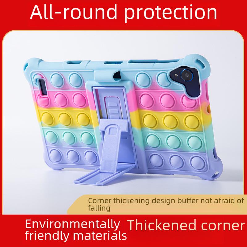 8-Inch Universal Shockproof Silicone and Leather Tablet Protective Case