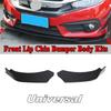 2Pcs Carbon Fiber Look Car Front Bumper Splitter Lip Body Protector Diffuser Kit