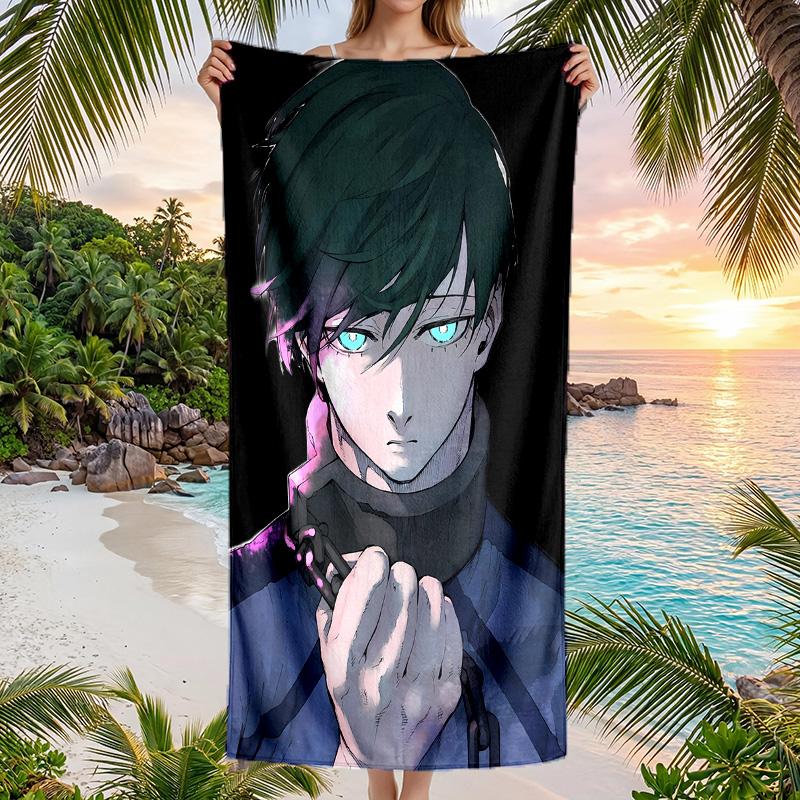 Beach Towel with B-BLUE L-LOCK Pattern - soft,absorbent,machine washable Lightweight&Modern,swimming,Travel Essentials