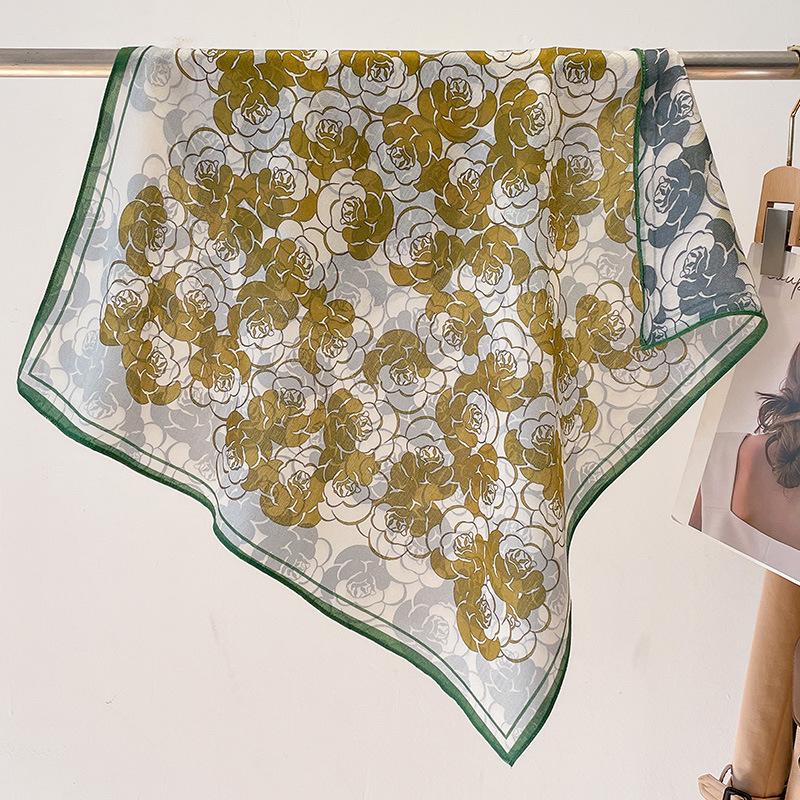 70*70cm Luxury Design Velvet Square Hair Scarf for Women Cotton Hijab Small Neck Tie Hand Wrist Kerchief Female Headband Foulard