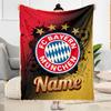 Bayern Munich Soccer Poster Customize Your Name Blanket Cozy Personalized Blanket Comfortable Perfect for Office Chair Bedding Nap Livingroom