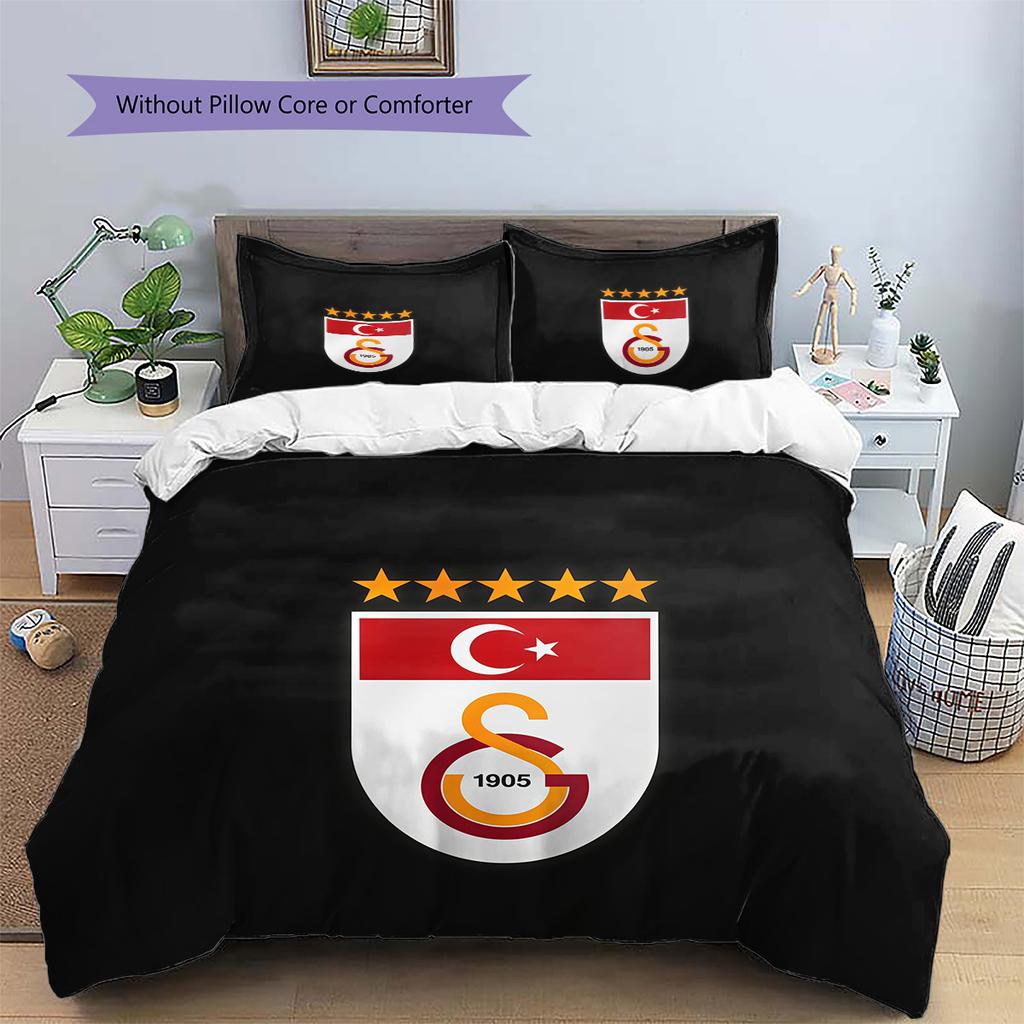 Galatasaray S.K Pattern Bedding Quilt Set Home Decoration Gift (1 * duvet cover + 2 * pillowcase without core)