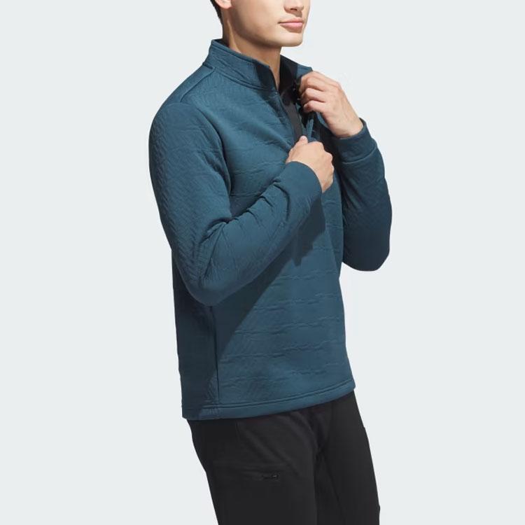 Adidas Dwr Viertel-Zip Sweatshirt Uni Logo Stehkragen Langarm Herren Sweatshirt Marineblau HZ0434