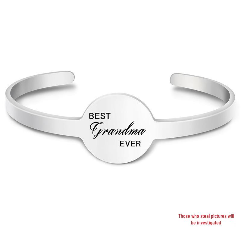 Brățară Metalică Transfrontalieră din Oțel Titan: Brățară gravată Cadou de Crăciun pentru vacanța în familie