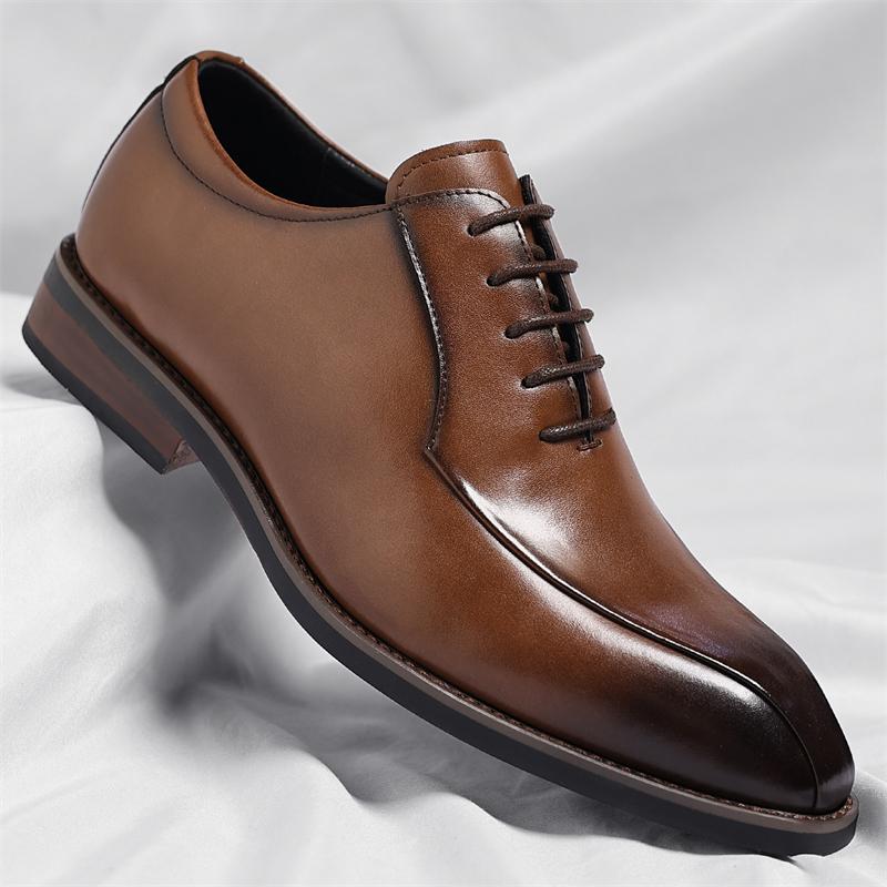 Fashion Fashion Trendy Casual Shoes Genuine Leather Oxford Shoes Comfortable Simple Men's Formal Dress Footwear Business Shoes Sneakers