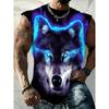 White Men's Vest with Casual 3D Printed Minimalist Pattern, Ideal for Summer Outdoor Leisure Sports And Seaside Vacations