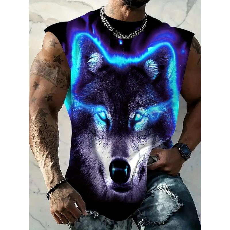 White Men's Vest with Casual 3D Printed Minimalist Pattern, Ideal for Summer Outdoor Leisure Sports And Seaside Vacations