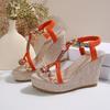 Scarpe Estive da Donna con Zeppa, Sandali da Donna Casual Taglie Forti con Trecce e Punta Aperta
