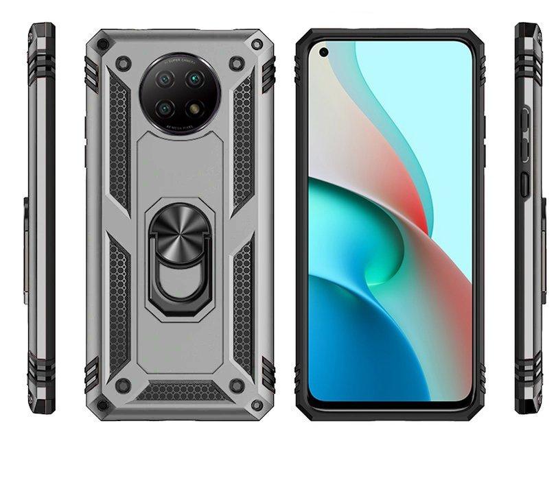 Armored case for Xiaomi Redmi Note 9T 5G, Nox Case Ring, silver