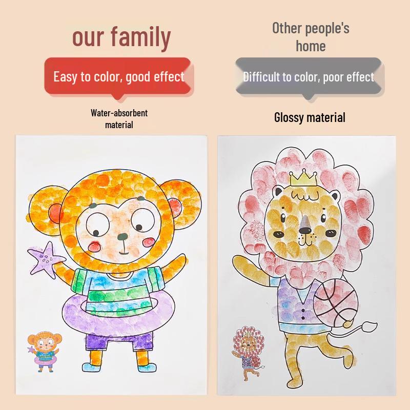 24-Color Children's Finger Painting Inkpad Set - Includes Stamp Pad, Handprint/Fingerprint Palette for Kindergarten