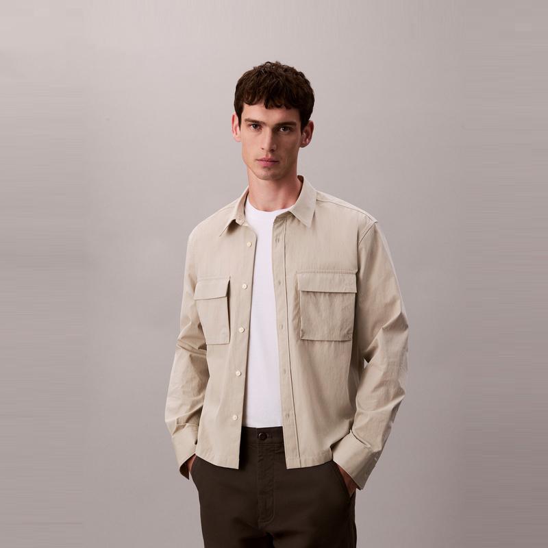 Calvin Klein Outdoor Mountain Style Embroidered Pocket Long Sleeve Shirt Men shirts 4LD122G