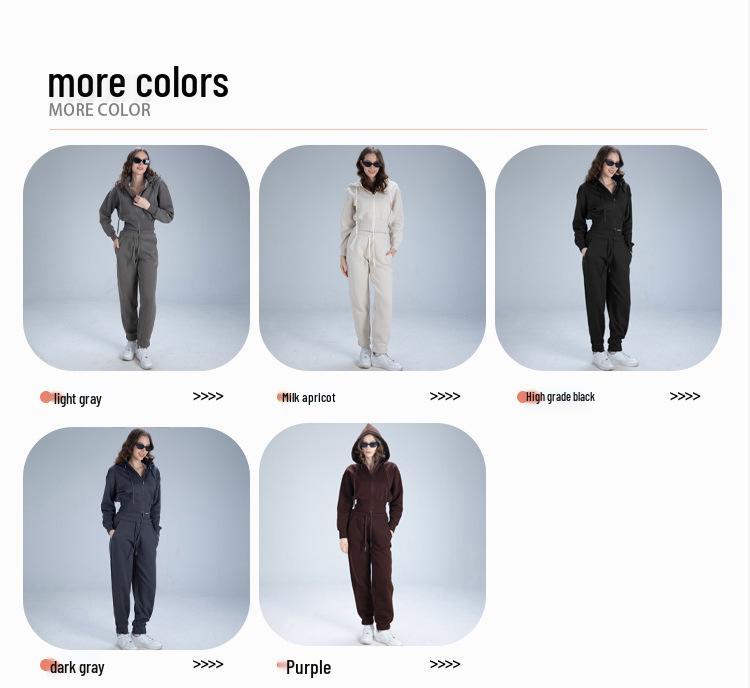 Lulu Zgly Women's Autumn Winter Hooded Sports Jacket & Yoga Set for Running, Mountaineering, Training & Fitness