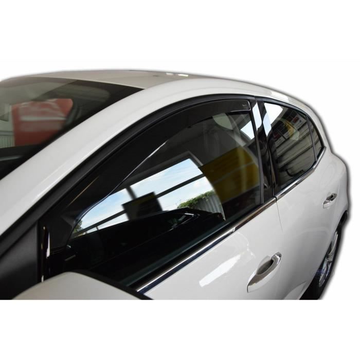 Déflecteurs d'air - J&amp;J AUTOMOTIVE - Renault Megane 4 - Fumé - Acrylique renforcé - Installation facile