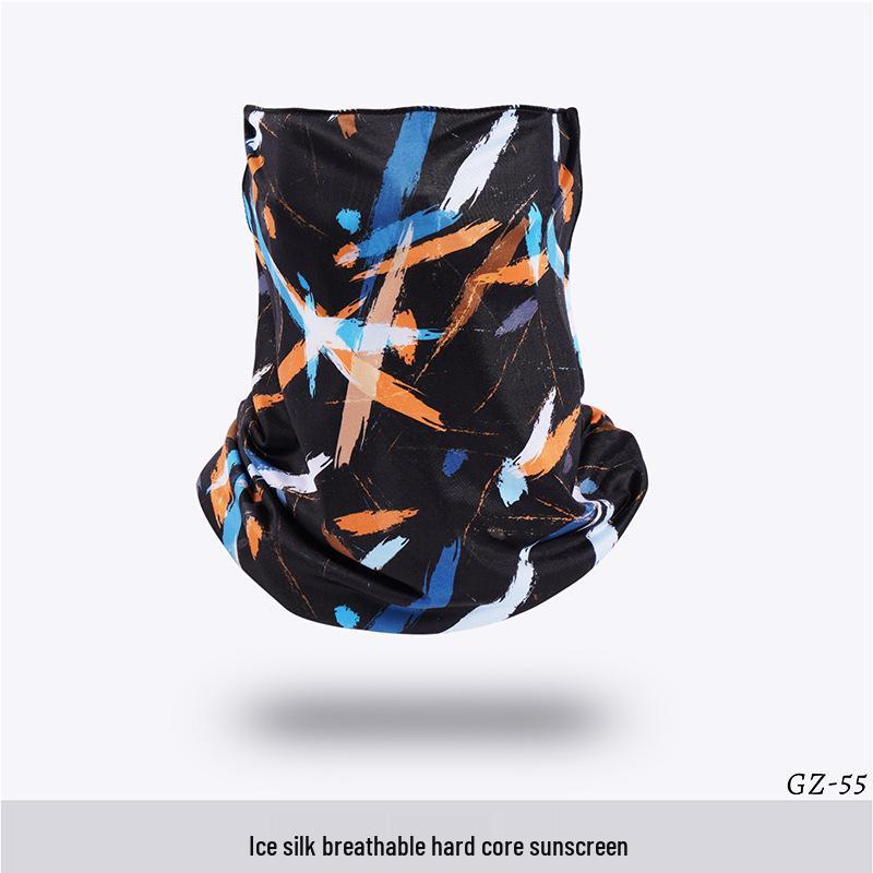Ice Silk Ear-Hanging Face Mask - Breathable Sunshade & Neck Gaiter for Cycling & Sports