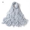 % rayon pleated solid color human cotton two-end beard bag headscarf female, new breathable soft scarf