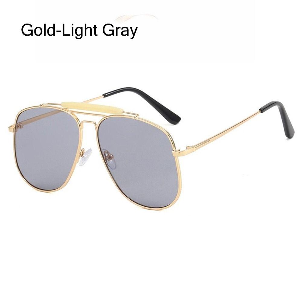 Fashion Oversized Metal Frame Sunglasses Street Shooting Outdoor UV Protection Sun Glasses Pilot Shades for Women & Men