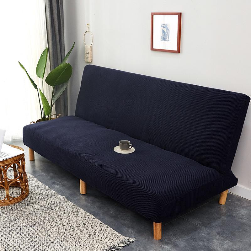 Univerzální elastický skládací potah na pohovku bez loketní opěrky, přehoz na línou pohovku