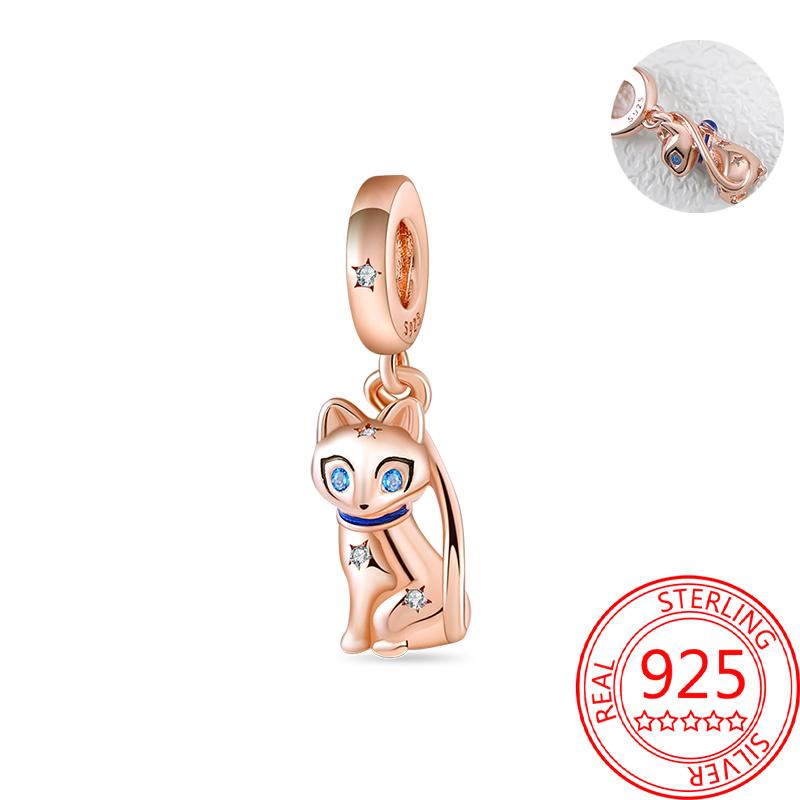 Koperen, echt roségouden, roze octopus, zomerschildpad, hartvormige hanger, geschikt voor originele armbanden, kettingen, armbanden voor meisjes