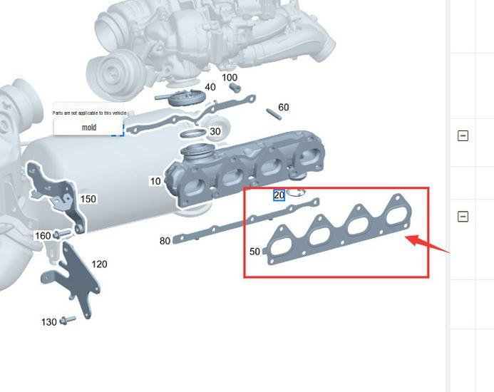 Suitable Exhaust Manifold Gasket for Mercedes M654 920 - In Stock (Part No. 654 142 15 00)