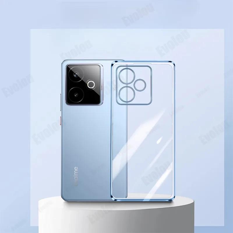 Miękkie etui z ramką platerowaną dla Realme GT 7T 7 T Odporne na wstrząsy Elektroplaterowane Silikonowe TPU Bumper Pokrowiec na telefon dla Realme GT7 T 7Pro