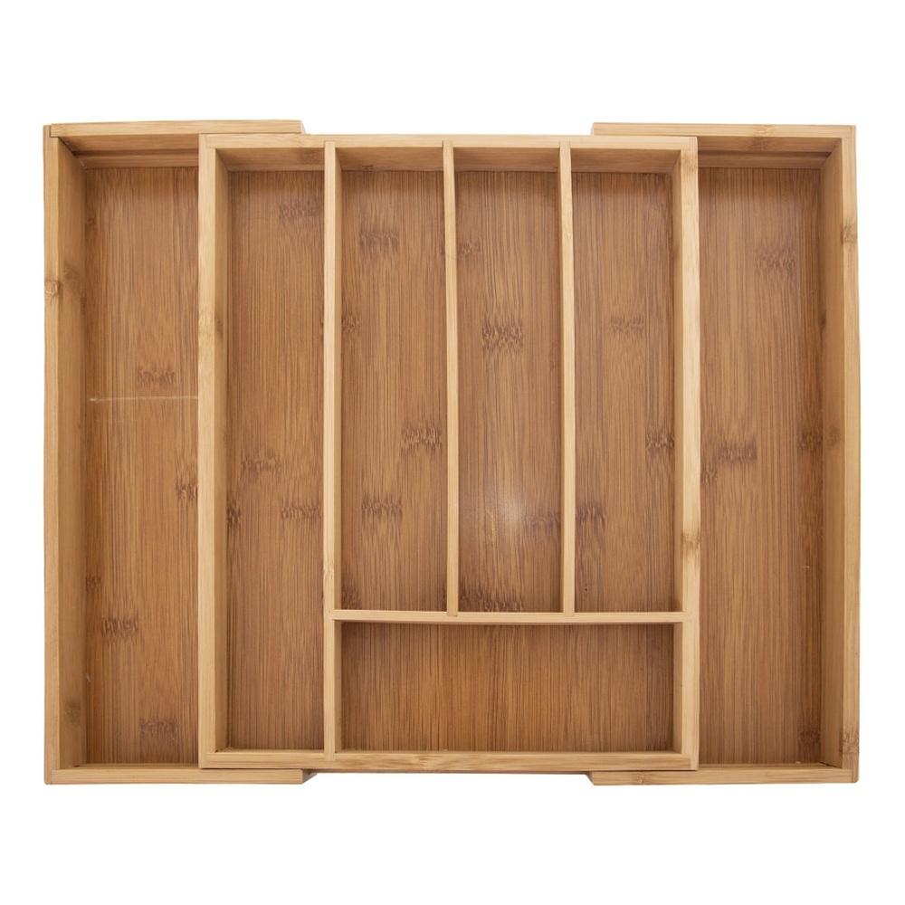 Organizer Bambusowy Rozsuwany Wkład do Szuflady Sztućce Przybory Kuchenne