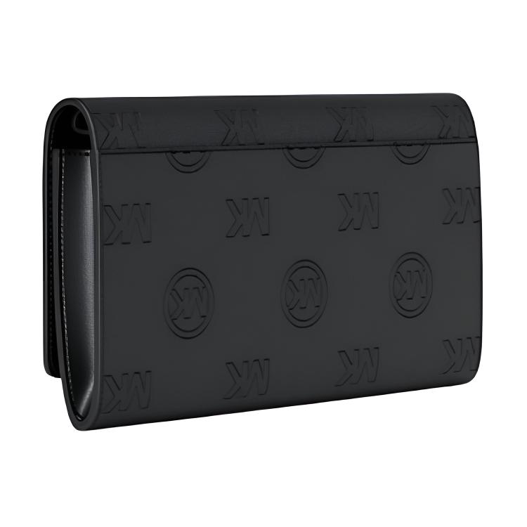 Michael Kors Carson Large Wallet Women Wallet Black Gold 35R6G2ZC7V-BLACK