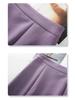 2025 Spring Women's High Waist Purple Fishtail A-Line Midi Skirt