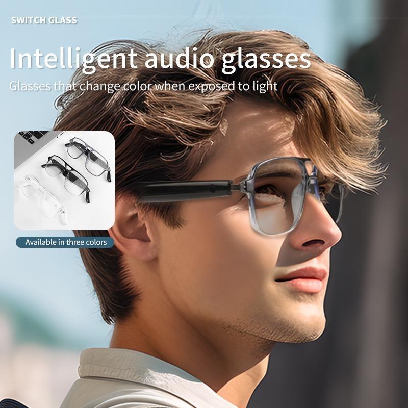 Smart glasses Bluetooth audio glasses double beam color changing glasses anti blue light listening to music making calls anti UV sunglasses
