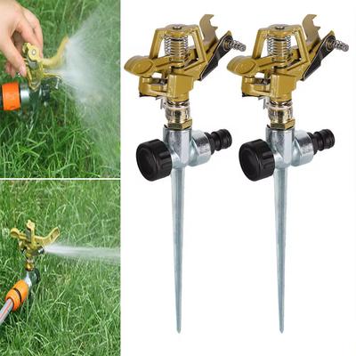 Garden Sprinkler 360° Rotation Adjustable Sprinklers Lawn Irrigation Watering Sprayer 1/2" Thread Metal Impulse Sprinkler Nozzle