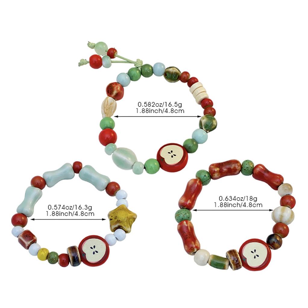 Sweet Temperament Fashion Apple Core Shaped Ceramic Bracelets