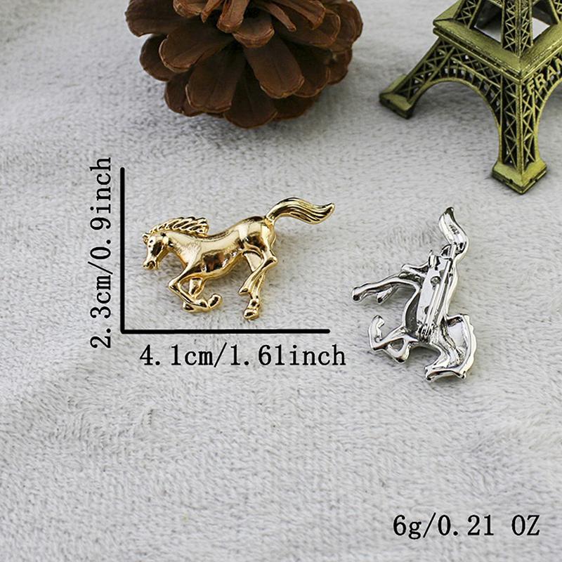 1Pc Brooch Pin Retro Enamel Horse Design Badge Clothes Hats Bags Scarves Collar Lapel Brooch Artistic Accessory
