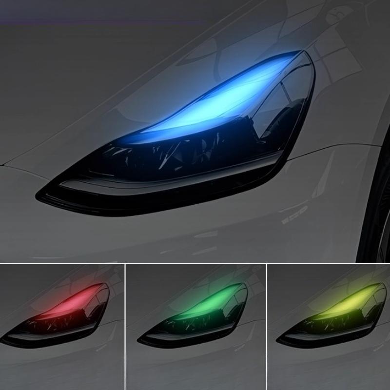 For Tesla Model3/Y Car Headlight Color-changing Film Daytime Running Lights Light Color-changing Film Car Sticker Modification