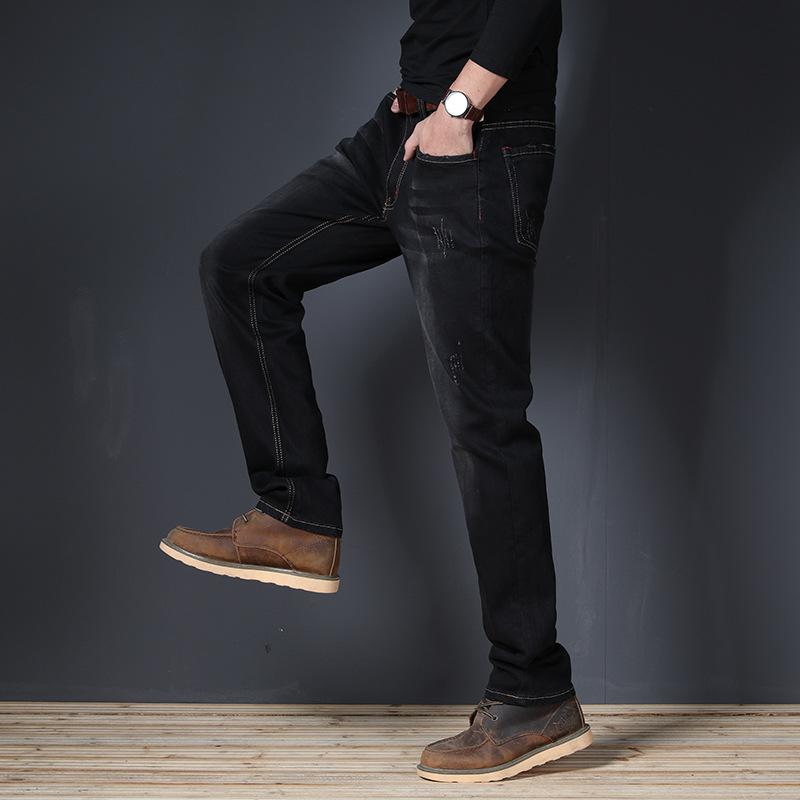 Men's Plus Size Skinny Fit Straight Leg Relaxed Stretch Denim Trousers