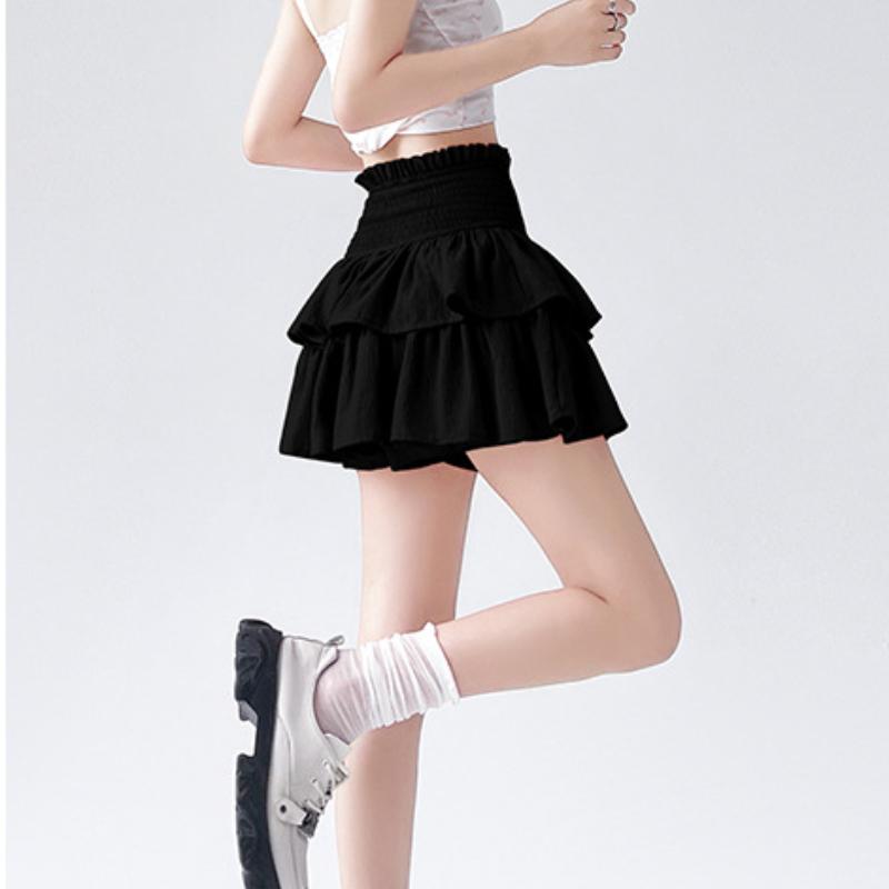 

Белая пышная короткая юбка для женщин на весну и осень, новая милая балетная юбка-торт, юбка с высокой талией, облегающая XL чёрный