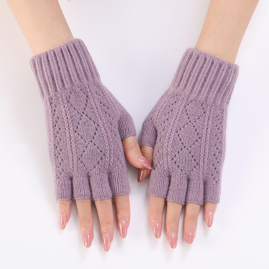 Neuer Herbst- und Winter-Damen-Strick-Woll-Warm-Handgelenk-Schutz mit einem rautenförmigen ausgeschnittenen Finger-Arm-Schutz und einem modischen fingerlosen Ärmel