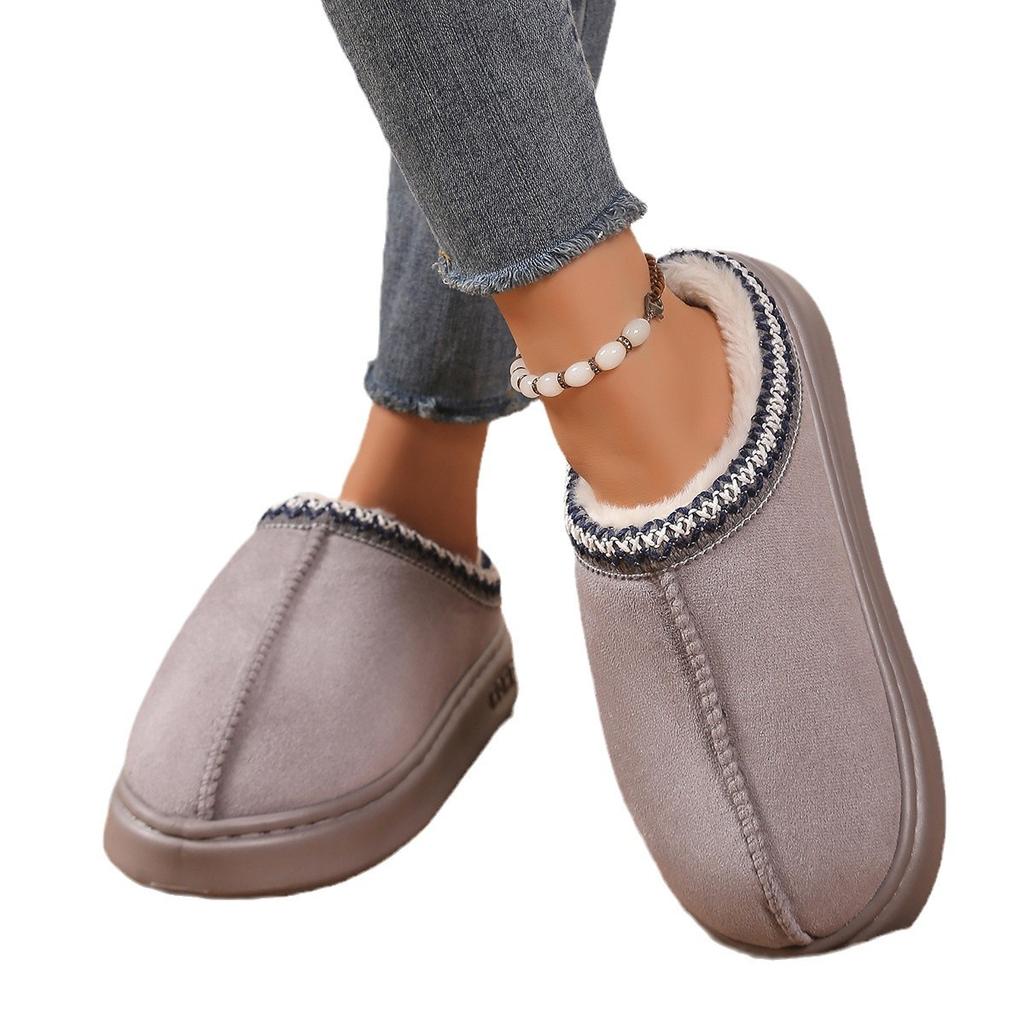 Cotton Slippers Autumn and Winter Home Slippers Outdoor Non-slip Cotton Slippers Warm Plush Indoor Home Thick Bottom