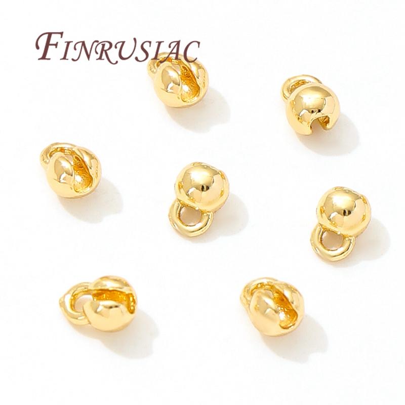Lamps For Jewelry 18K Gold Plated End Caps For Jewelry Crimp Beads Cover Findings DIY Bracelets Accessories