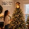 Hochlandkuh Weihnachtsbaumspitze Leuchtender Stern Topper, Beleuchtete Dekoration mit Einzigartigem Partyzubehör Warmes LED, Batteriebetriebenes Feiertagsornament