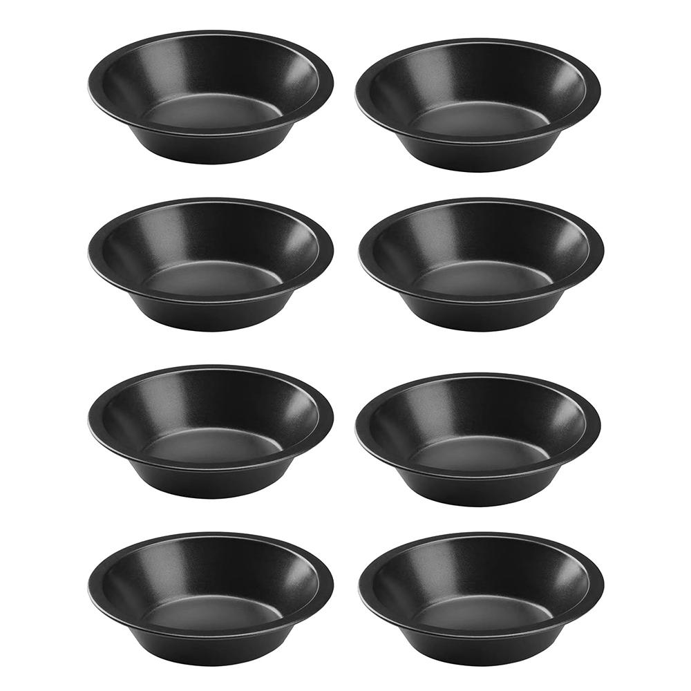 LMETJMA Mini Pie Pans Carbon Steel Pie Pans Nonstick Small Pie Tins Round Bread and Meat Pie Tins for Cake Bread Dessert