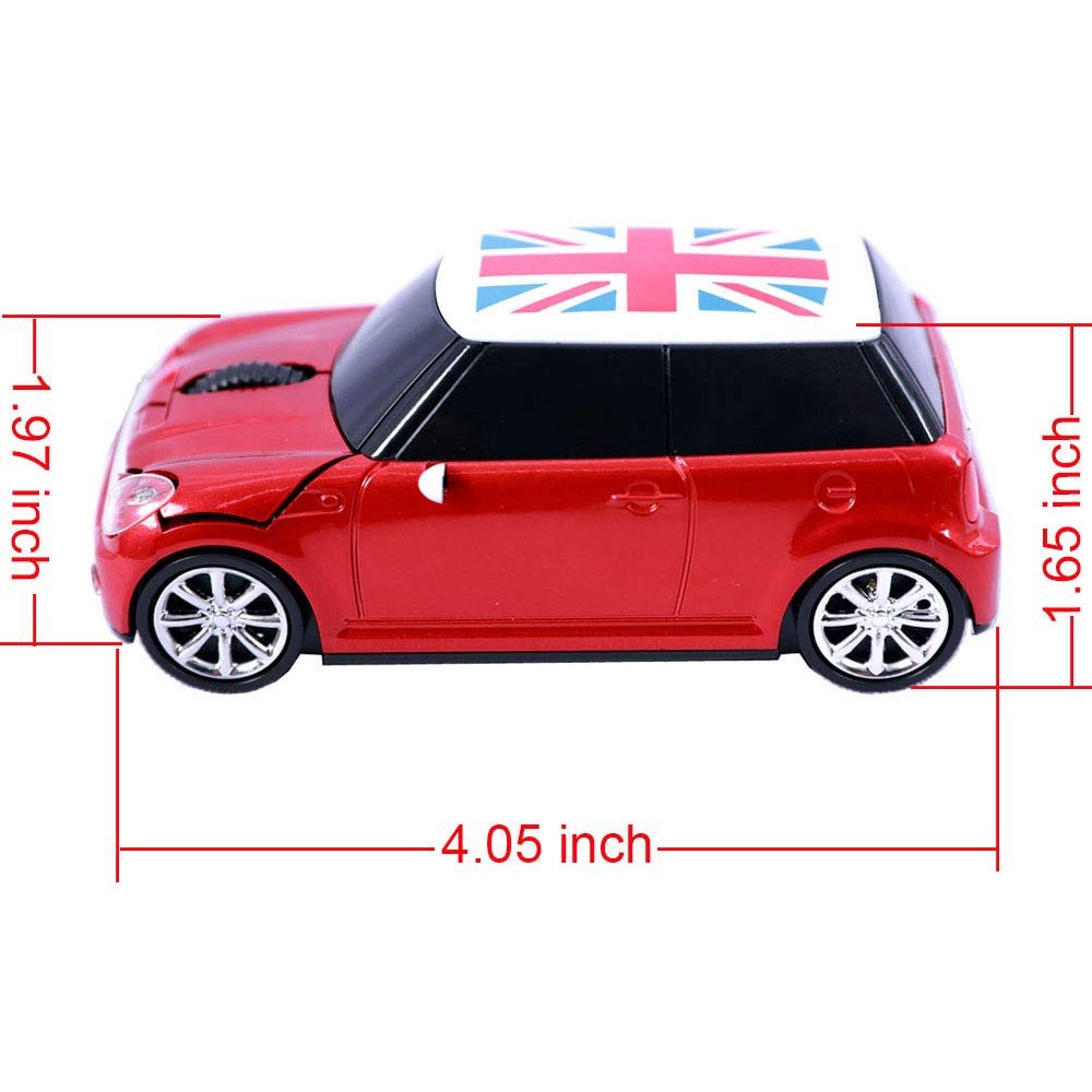 Kamouse Kabellose Auto Super Süße USB Computer Optische Gaming Maus mit Mini Empfänger für und Rote Maus, Autoförmig PC, Notebook, Windows,