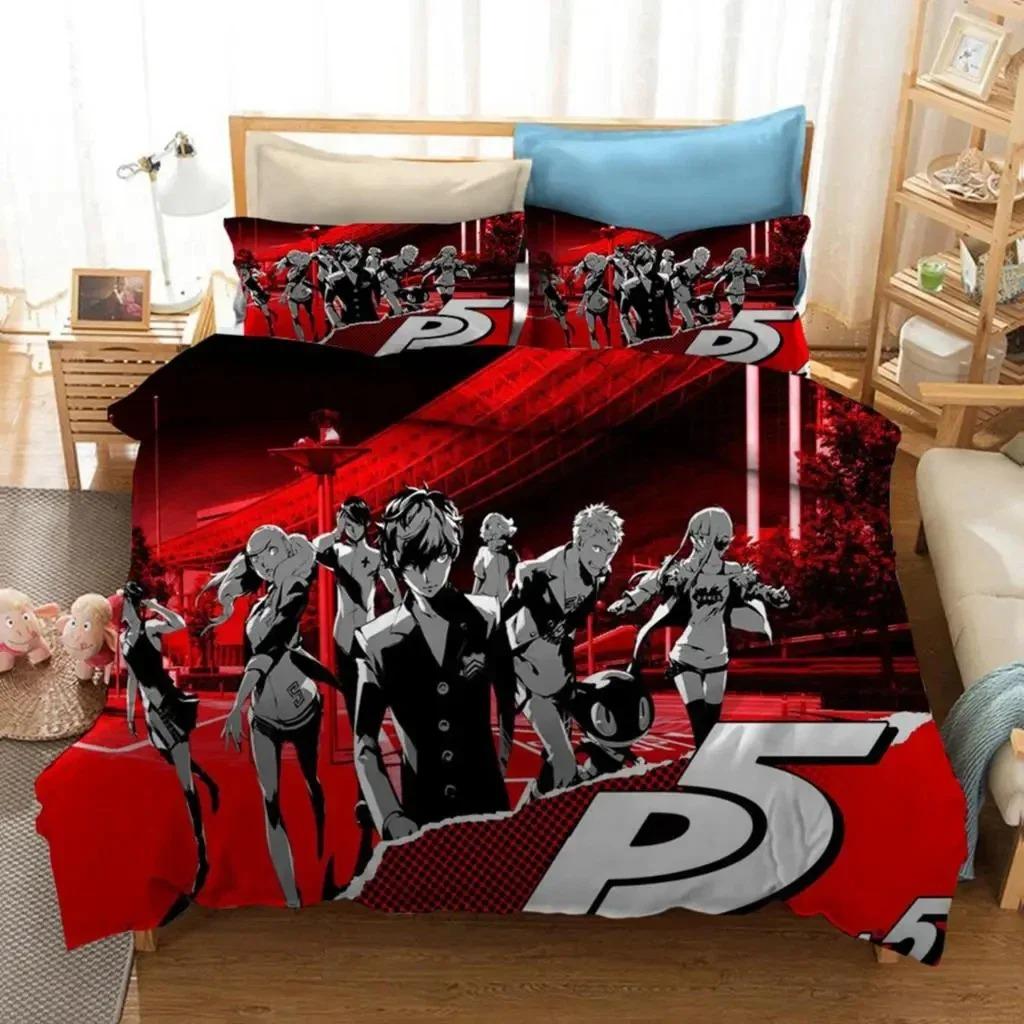 Anime Game Persona 5 Strikers Bedding Set Boys Girls Twin Queen Size Duvet Cover Pillowcase Bed Kids Adult Home Textile