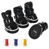 Holapet Waterproof Winter Pet Dog Shoes Anti-slip Puppy Snow Boots Leather Dog Footwear Warm Shoes For Small Dogs Cats Chihuahua