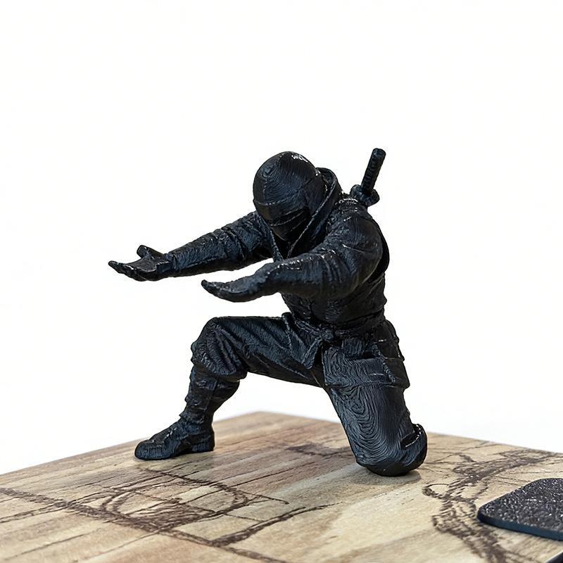1pc Creative Black Warrior Pen Holder Office Desktop Pen Rack Desktop Ornament Decorative Items Pen Holder