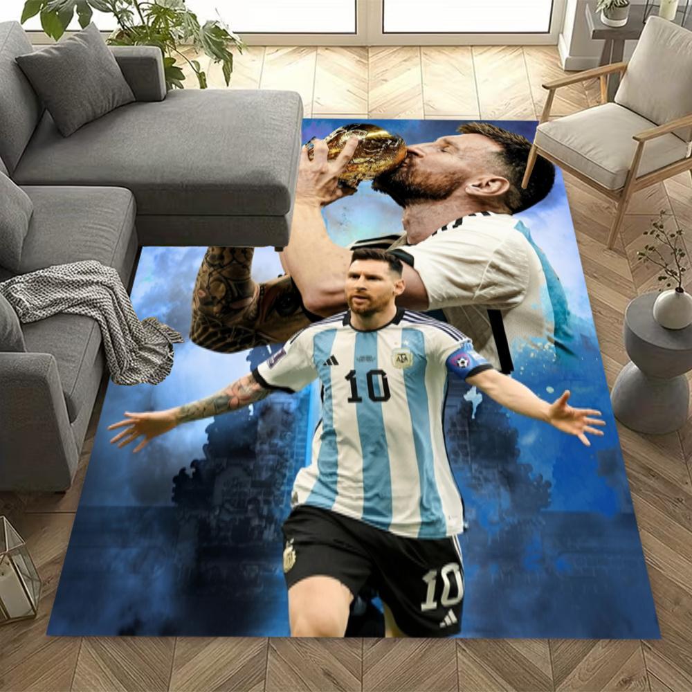 Lionel Messi World Cup Champion Floor Mat Suitable For Kitchen Dining Room Playrooms Hallway Antislip Carpet Office Home Decor Wedding Party Gift