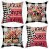 New Festive Decorative Linen Print Pillowcase, Car Sofa Lumbar Pillow Cushion