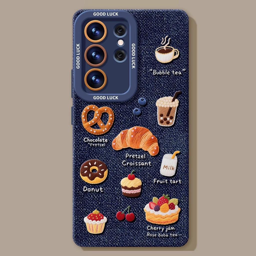 Denim Brot Handyhülle ist geeignet für Samsung GalaxyS26 Silikon S25 + Lanyard S24ultra neues S22 Set