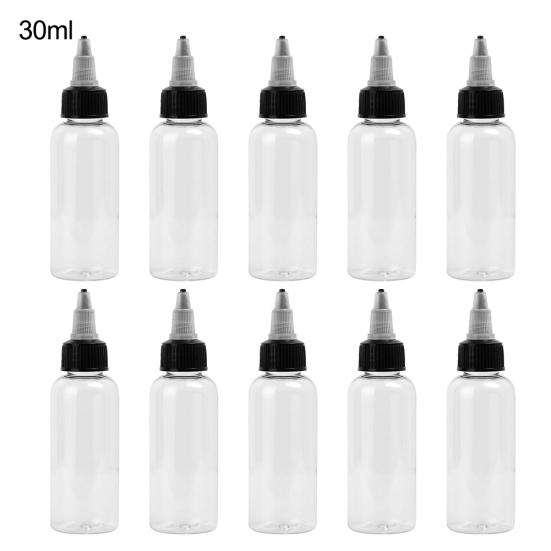 

10 шт., 30/60 мл, пустая пластиковая бутылка для хранения пигментных чернил с закручивающейся крышкой 30ML